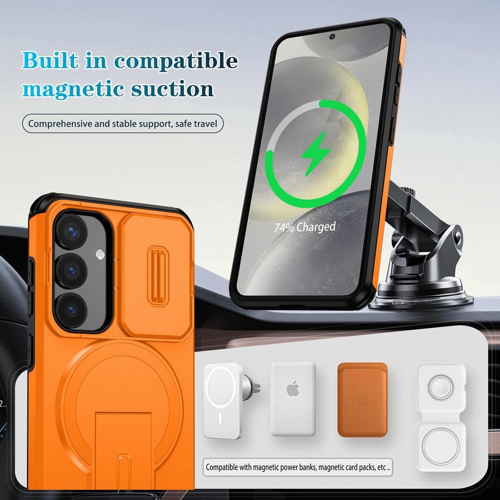 Phone Case For Samsung Galaxy S26+ Plus with Camera Cover, Magsafe, Heavy Duty Magnetic Case