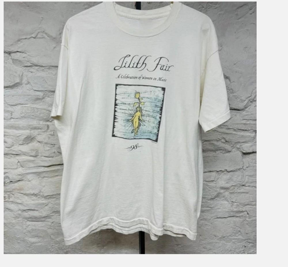 

РАСПРОДАЖА Винтажная 1998 90-х Футболка с музыкального концерта Lilith Fair Эрика Баду Лорин Хилл L