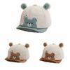 Cartoon Bear Baby Sunhat Wide Brim Newborn Flat Cap Solid Color Infant Bucket Hat  Toddle