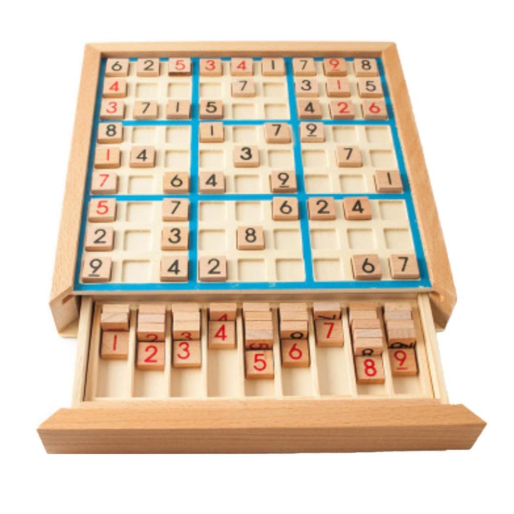 Sudoku Number Place Wooden Educational Brain Number Puzzle for Seniors and Children A'sTool Toy, Training,