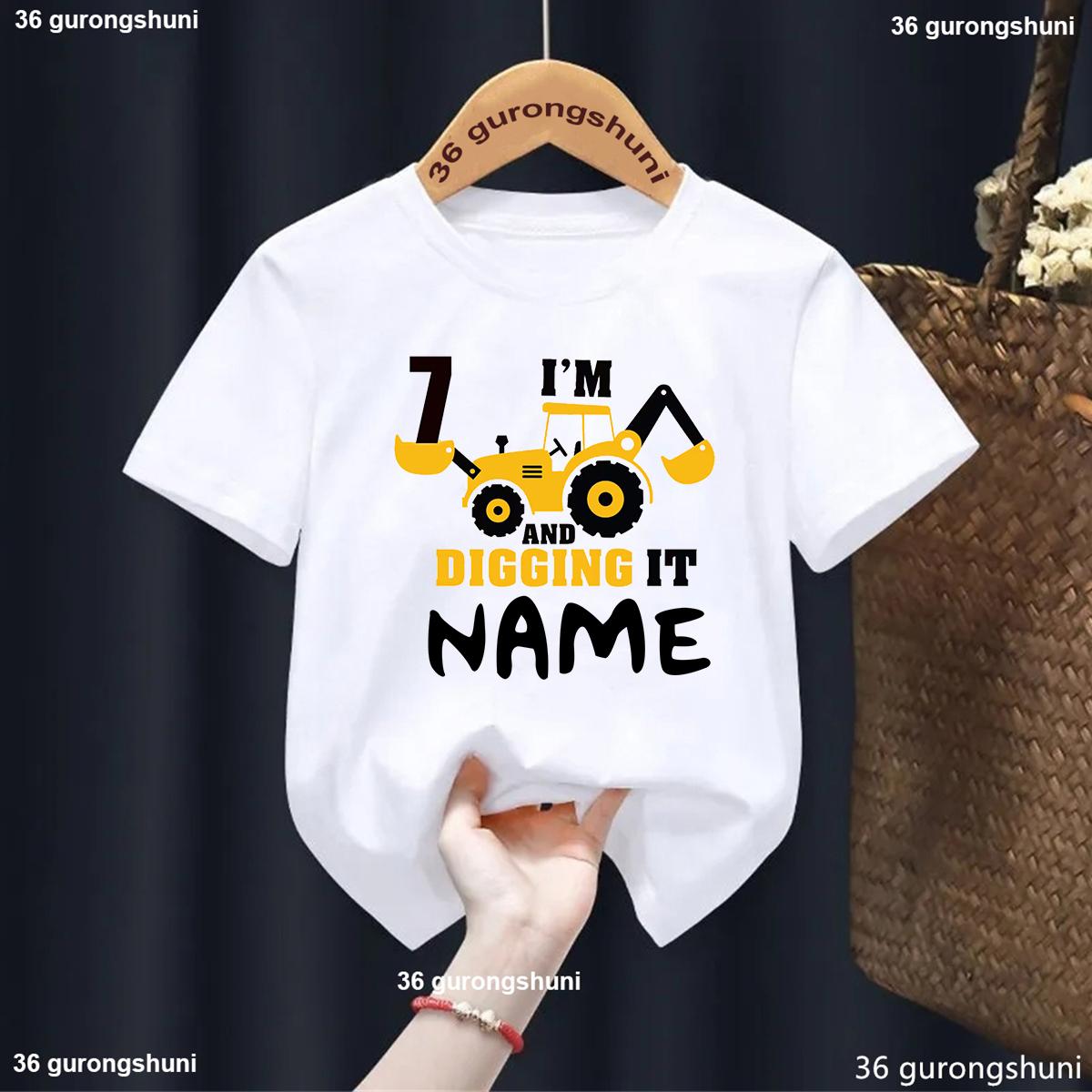 Construction Birthday Shirt Boys Tshirt Dump Truck Birthday Shirt 19 Excavator Birthday Shirt Toddler Baby Boy IM 3rd Birthday 100