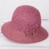 Thin Bucket Hat Middle-aged and Elderly Women Fashion Elderly Spring and Autumn Summer Breathable Sunshade Big Edge Basin Hat Sunscreen Sun Hat