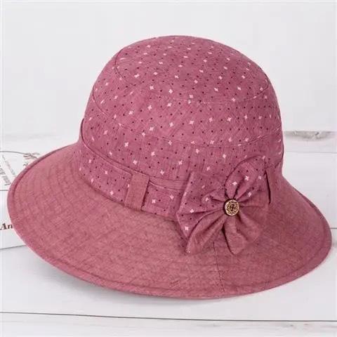 Thin Bucket Hat Middle-aged and Elderly Women Fashion Elderly Spring and Autumn Summer Breathable Sunshade Big Edge Basin Hat Sunscreen Sun Hat