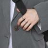 Adjustable Open Ring Women Men Sterling Minimalist Vintage Geometric Twist Chain Design