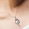 Adjustable Chain Crystal Stone Necklace Fashion forward Crystal Holder Necklace Multicolored Cage Pendant Clavicle Chain