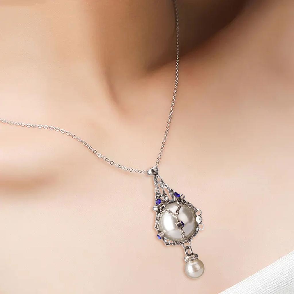 Adjustable Chain Crystal Stone Necklace Fashion forward Crystal Holder Necklace Multicolored Cage Pendant Clavicle Chain