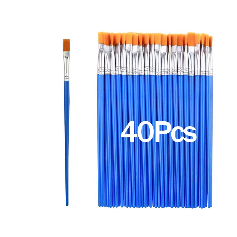 Set di Pennelli da Pittura 20-200 Pezzi Pennello Rotondo Piatto in Pelo di Nylon per Pittura a Olio Acrilico Acquerello Materiale Scolastico per Bambini/Artisti/Principianti/Studenti