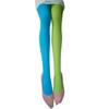 Two Tone Candy Colored Contrast Tights Stockings Open Crotch Designs Asymmetrical Multicolor Pantyhose Hosiery for Women