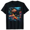 Lustige Bunte Tauche in die Natur Schwimmende Fische T-Shirts Herren Damen Humor Streetwear T-Shirt Kurzarm Unisex Lockere Kleidung