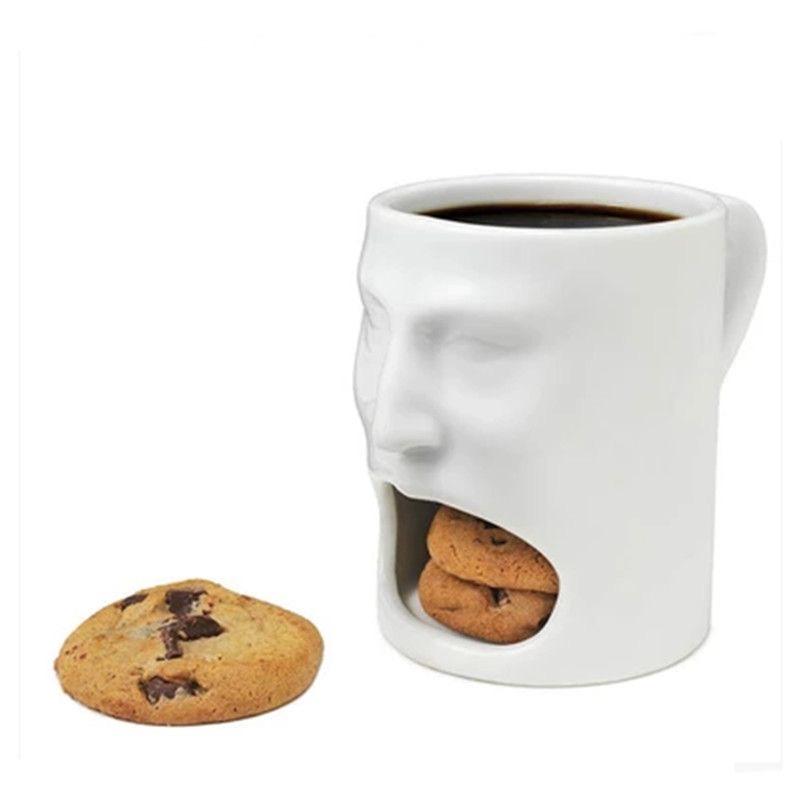 Creative Face Ceramic Mug – Coffee & Milk Cup for Breakfast – Modern Art Style