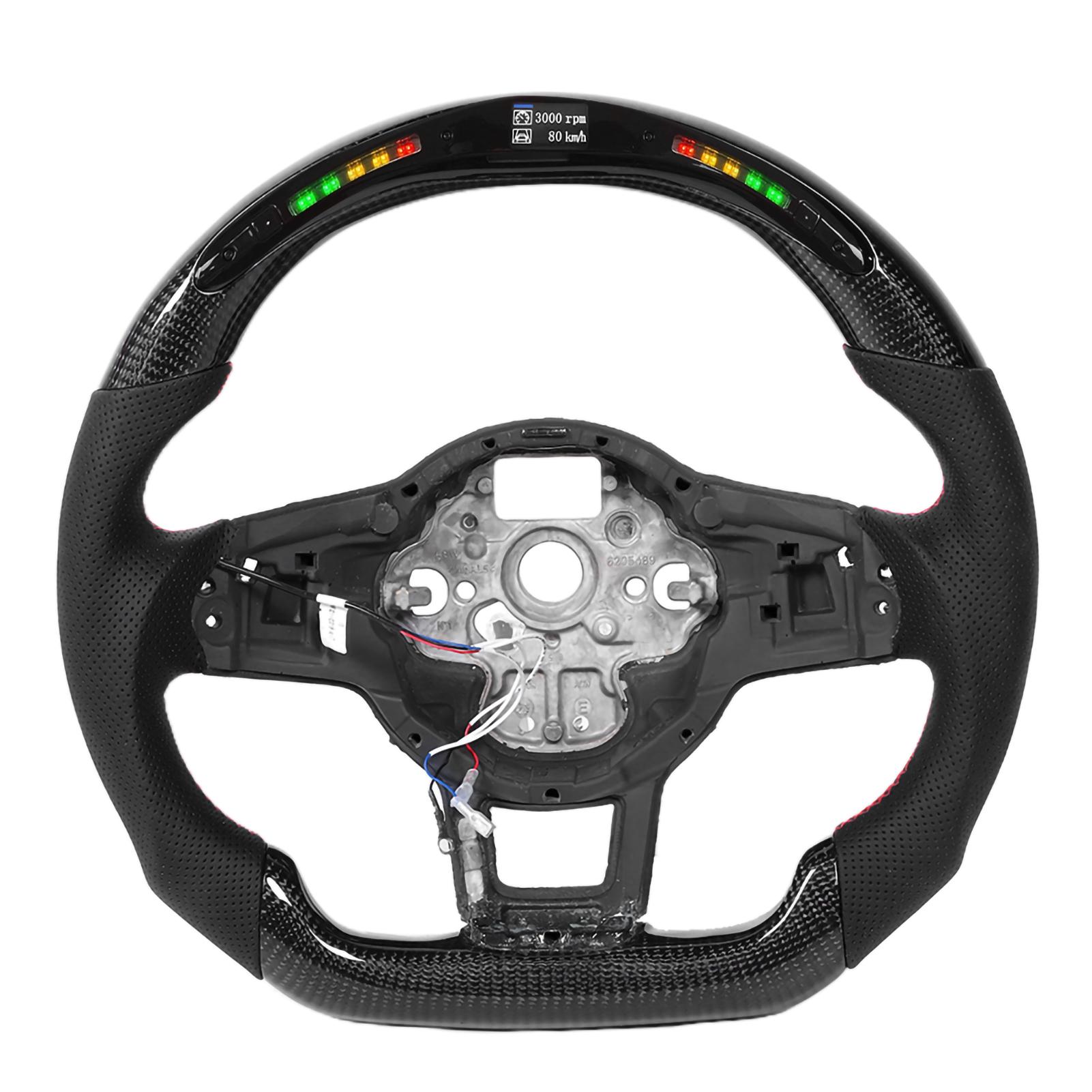 

Carbon Fiber LED Shift Lights LCD Display Steering Wheel Fit for MK7 Mk7.5 R