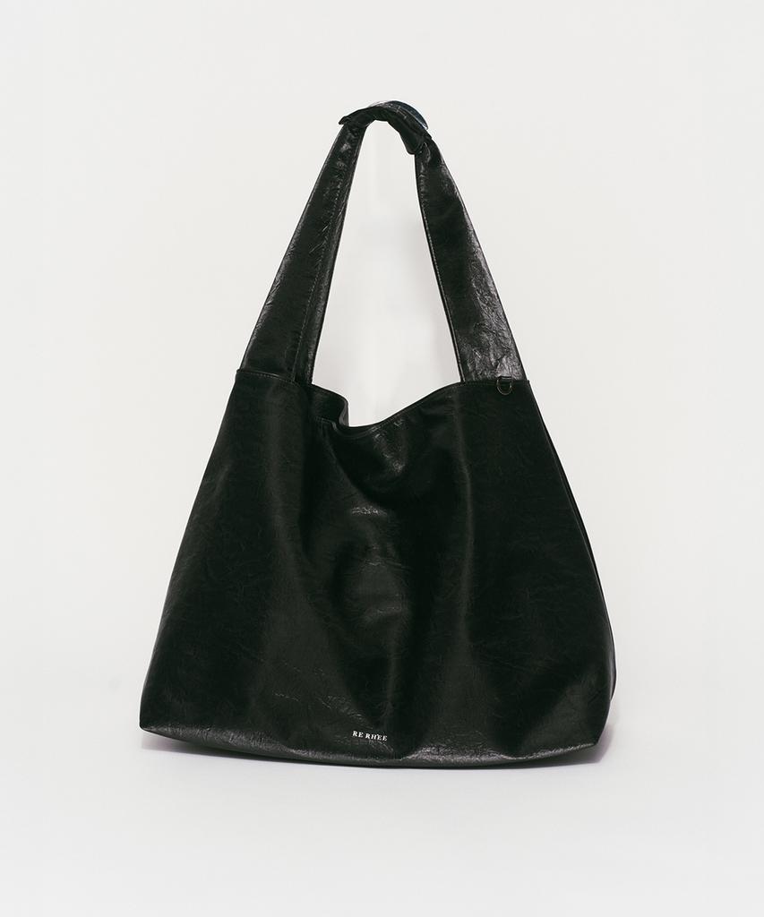 Re Rhee Leather Shopper Bag Black