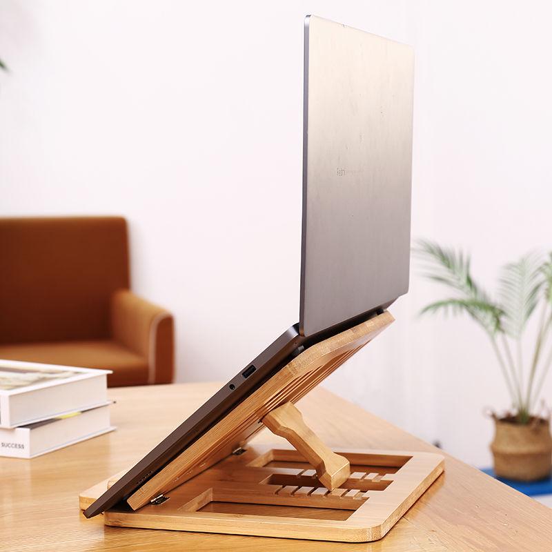 Folding Solid Wood Portable Laptop & Tablet Stand with Cooling Feature
