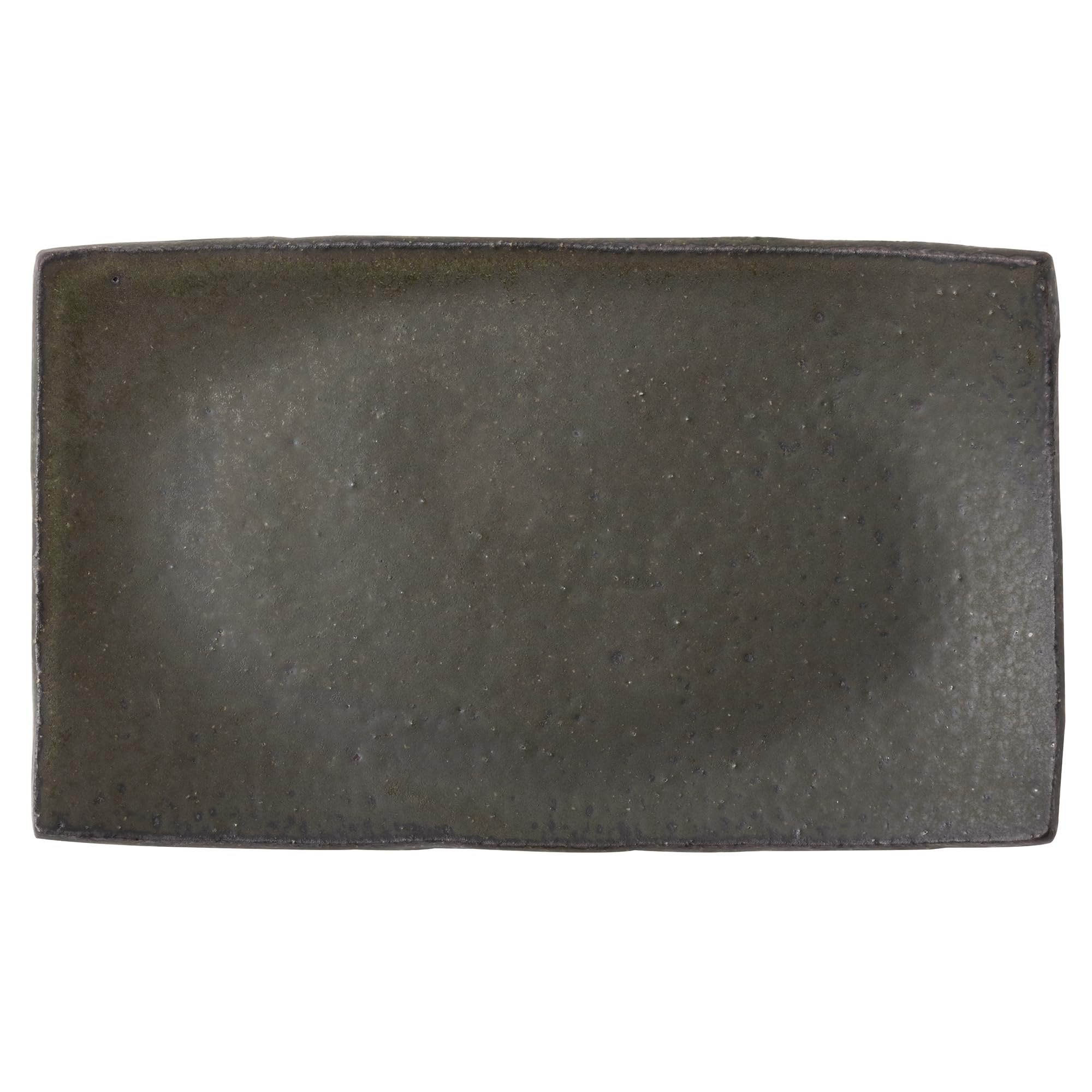 

Marui Seito Shigaraki Ware Hechimon Plate, Approximately 22cm Long, Carbonized Bidro, Brown, MR-3-4106