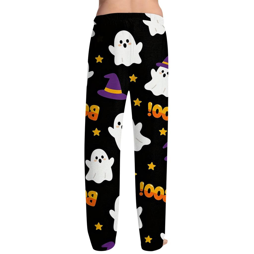 Men's Halloween Print Drawstring Lounge Pants Casual Sleepwear Soft Comfortable Fit Relaxed Style