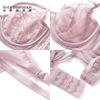 Zhongran Series Lingerie Women's Thin and Pure Desire Lace Bra Gathers Comfortable Ultra-thin Pink Sexy Bra