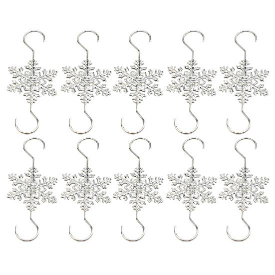 5/10Pcs Christmas Hook Snowflake Design Stainless Steel Hooks Winter Theme Home Holiday Decor Accessory