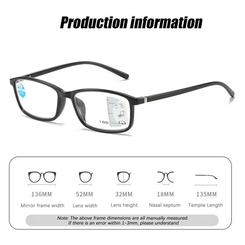 Progressive Multi Focus Reading Glasses Anti Blue Light Near Far Presbyopia Eyeglasses for Men Women 1 0 4 0