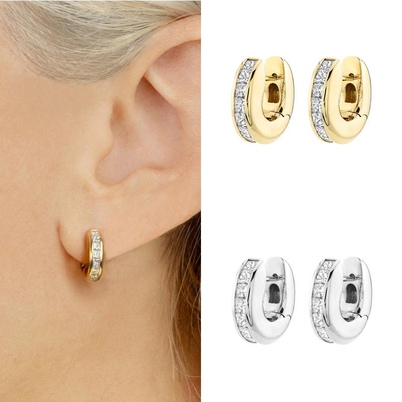 Gold Filled Silver Color Hoop Earrings For Women Stud Earring Zircon Piercing Drop Earings Personalized Jewelry Wholesale