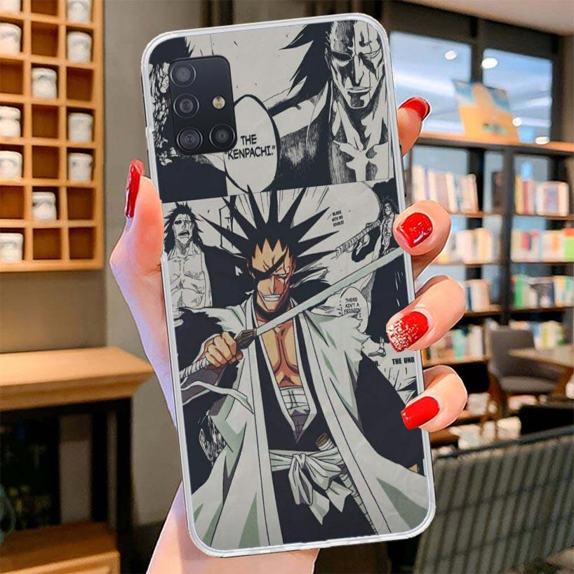 Ichigo Kenpachi Bleach Anime Cover Phone Case For Samsung Galaxy A12 A22 A32 A52 A72 A02S Phone Case Note 20 Ultra 10 S10 Plus A