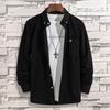 2023 New Spring and Autumn Fashion Trend Business Casual Lapel Single Breasted Long Sleeve Solid Loose Oversize Men's Shirt