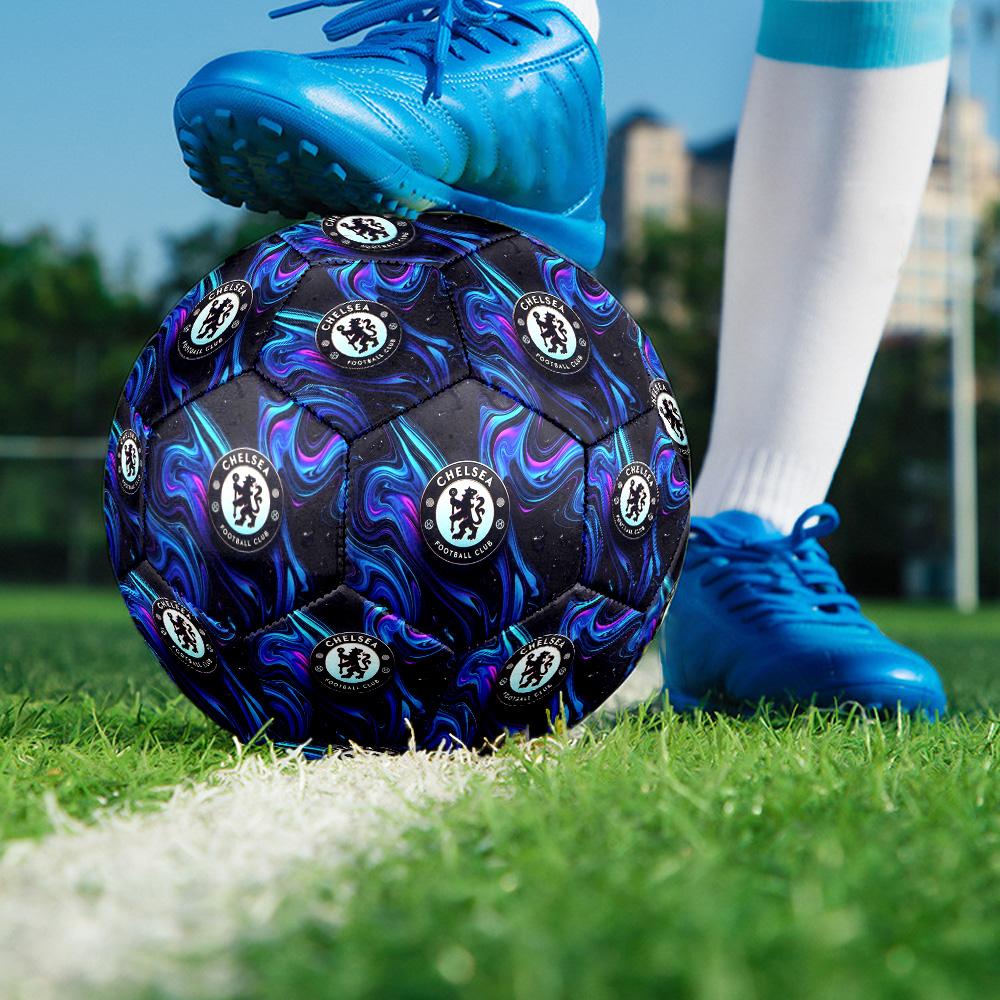 Chelsea FC CLUBSoccer Ball Colorato Per Tutte le Età Cucito a Macchina PVC Pronto per la Competizione Durevole Alto Rimbalzo