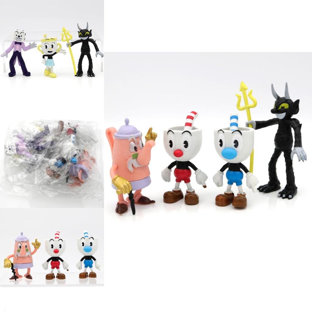 Handgefertigte Cuphead Kuchen Dekoration Ornamente 6er Set