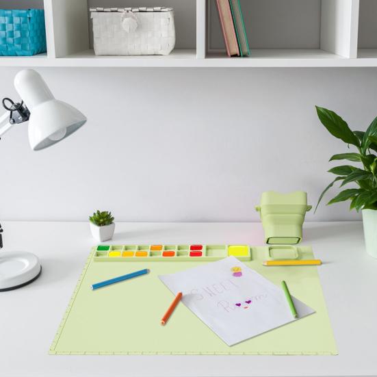 Silicone Painting Mat with Cleaning Cup Efficient Mixing Palette Drawing Pad Graffiti Mat for Kids Artists