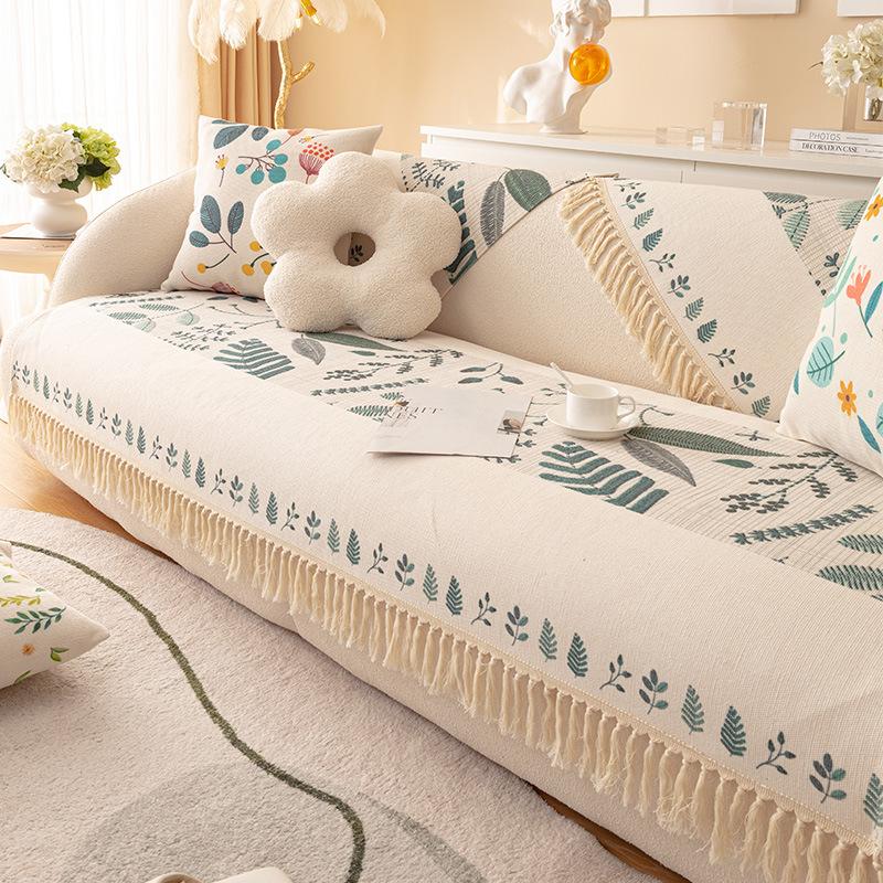 Cotton Linen Sofa Cushion Four Seasons Universal Bohemian Ethnic Ins Style Backrest Towel Full Cover Non-Slip Sofa Cover Slipcover