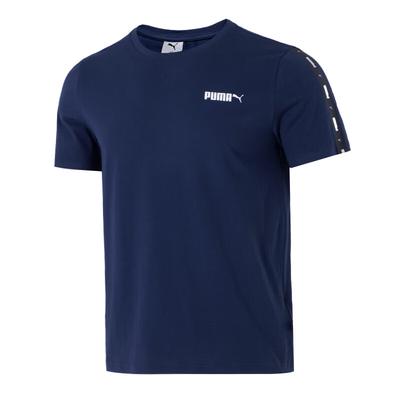 Lässiges Atmungsaktives Lauf-Trainings-Rundhals-Kurzarm-T-Shirt Herren Tops Blau 692484-14