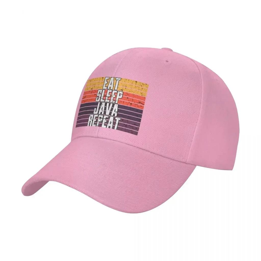 Retro Sunset  Eat Sleep JAVA Repeat  Programmer Humor  JAVA Programming Language Baseball Cap