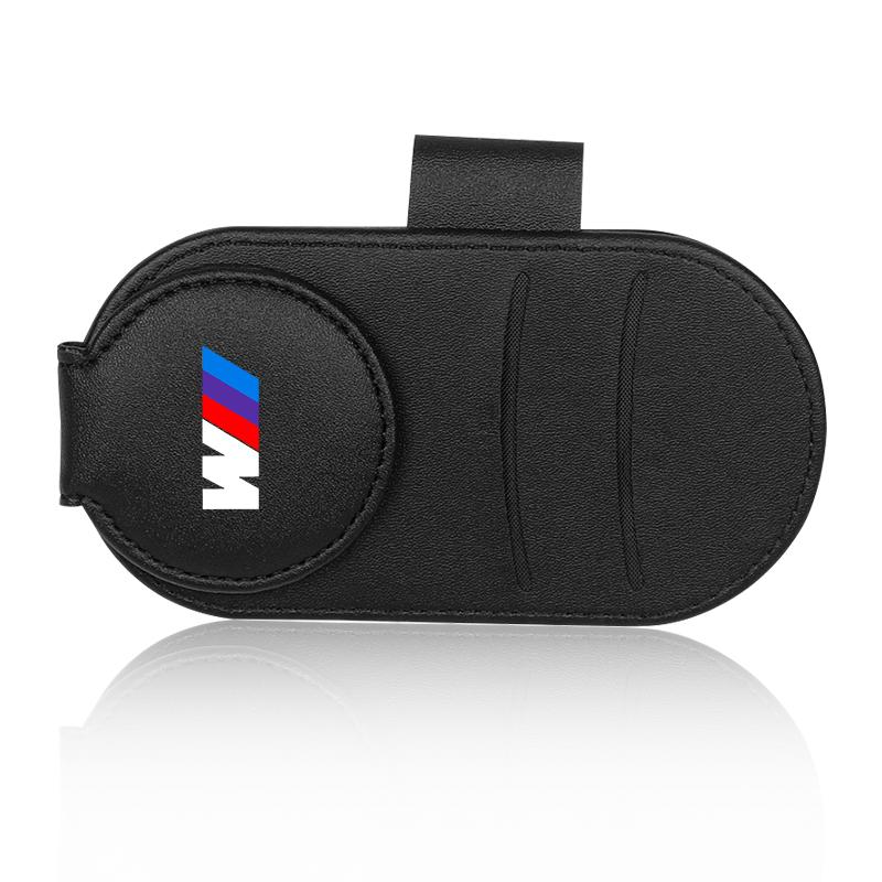 Leather M LOGO Car Glasses Clip Sun Visor Multi-function Sunglasses Clip For BMW M Performance M3 M5 M6 F20 F10 F13 X7 X3 X4 X5 X6 3 4 5 6 7 Series