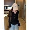 Autumn Korean Style Slimming Long-Sleeve Button-Up T-Shirt