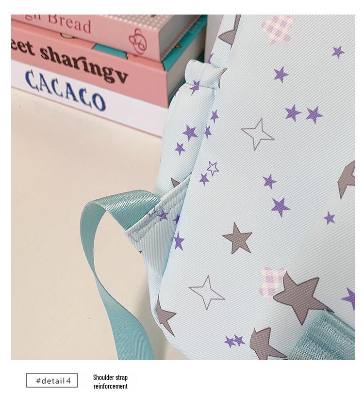 Women's Large Capacity Star Backpack - Lightweight, Cute, and Simple for Primary To High School Students