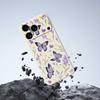 For iPhone 17 Pro Case Purple Butterflies Pattern Printing Straight Edge TPU Phone Back Cover