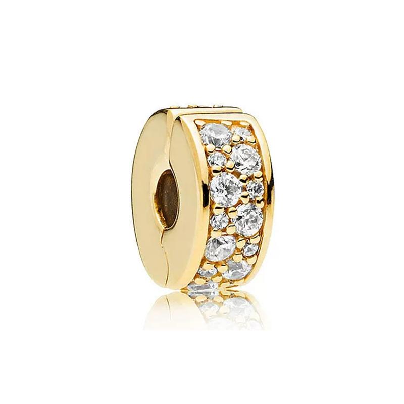 Neue Vergoldete Charm-Perlen Anhänger Passend für Schlangen Silber Armband Halskette Für Diy Schmuck Damen Geschenk Funkelnd