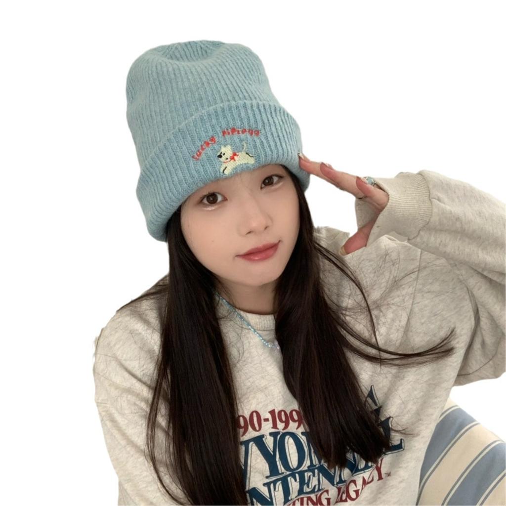 The Embroidered Bear Knitted Hat Is Versatile Cute and Warm The Woolen Hat Shows Off Your Face The Cool Little Hat Is A New Autumn and Winter Style