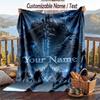 Custom Text Flannel Throw Blanket, Lightweight Cozy Bed Sofa BlanketWorld of Warcraft