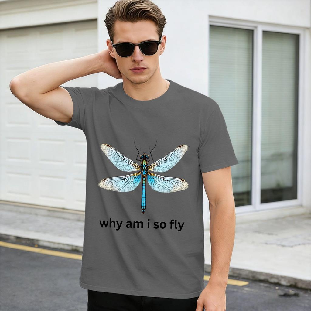 T-shirt Oversize Perché Sono Così Figo Divertente Meme Libellula Magliette in Puro Cotone T-shirt Casual Top a Manica Corta Divertenti Y2K