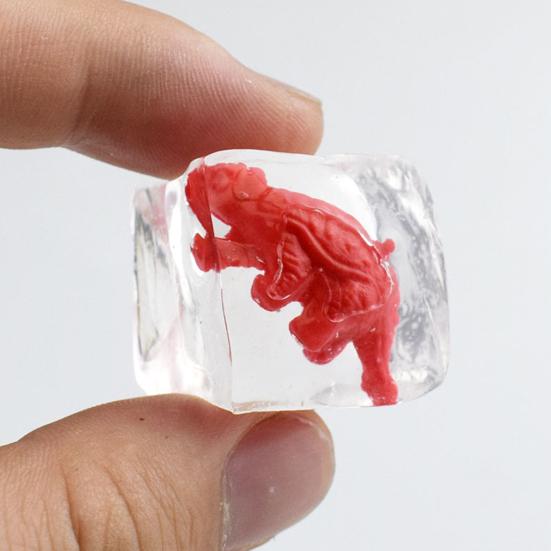 15Pcs Dinosaur Ice Cube Squeeze Toy Anxiety Relieving Clear Cube Sensory Toy Soft Stretchy Transparent Stress Ball Focus Aid Relaxation Tools