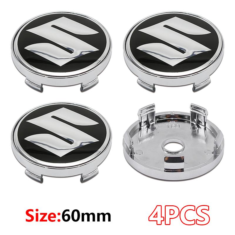 4 Stück Suzuki Radkappen Aufkleber 60mm ABS Auto Emblem Radnaben Kappen Abdeckungen Für Suzuki Grand Vitara SX4 Swift Jimny Kizashi