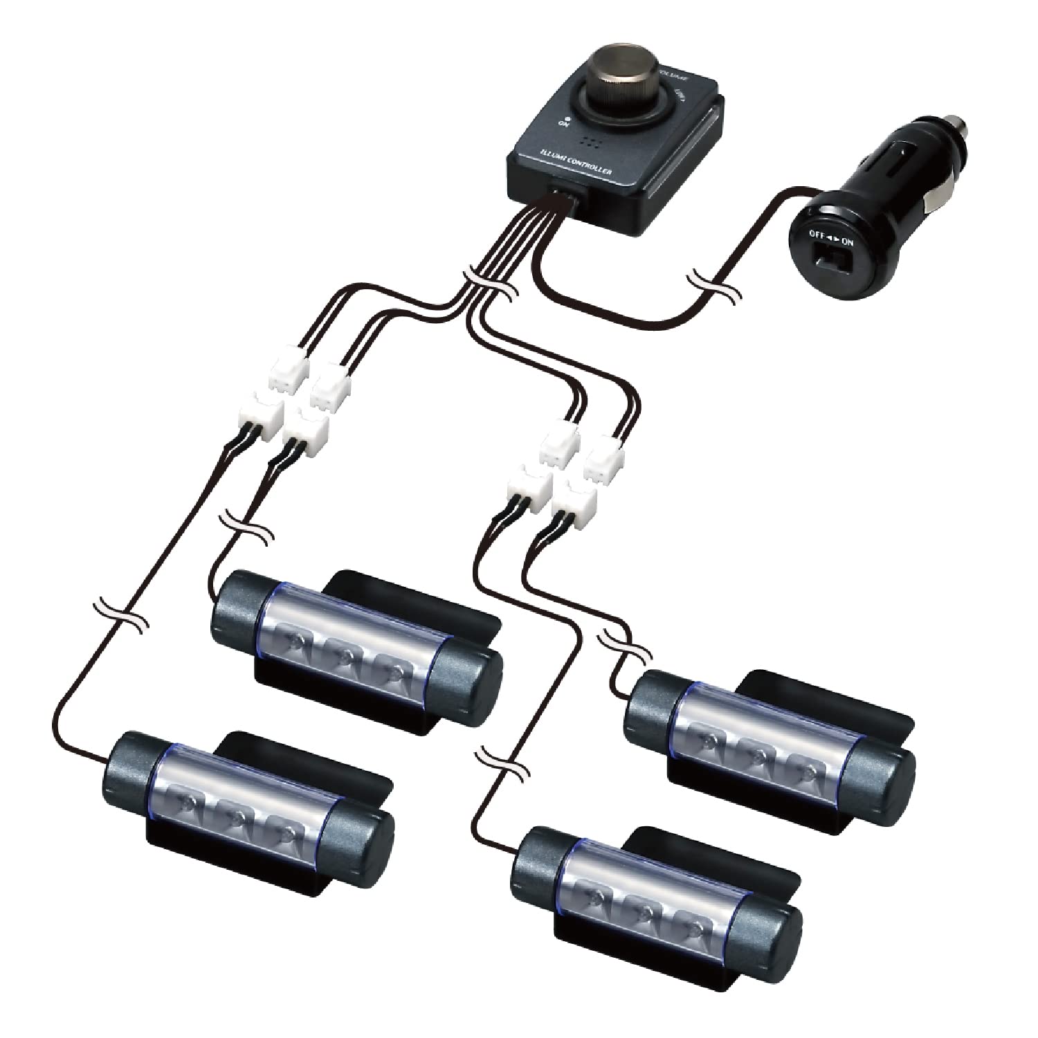 

SEIWA Car Interior Illumination Sound 4 Floor Light with Sound Function F204