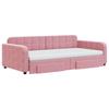 VidaXL Lit de jour avec gigogne et tiroirs rose 100x200 cm velours 3197011