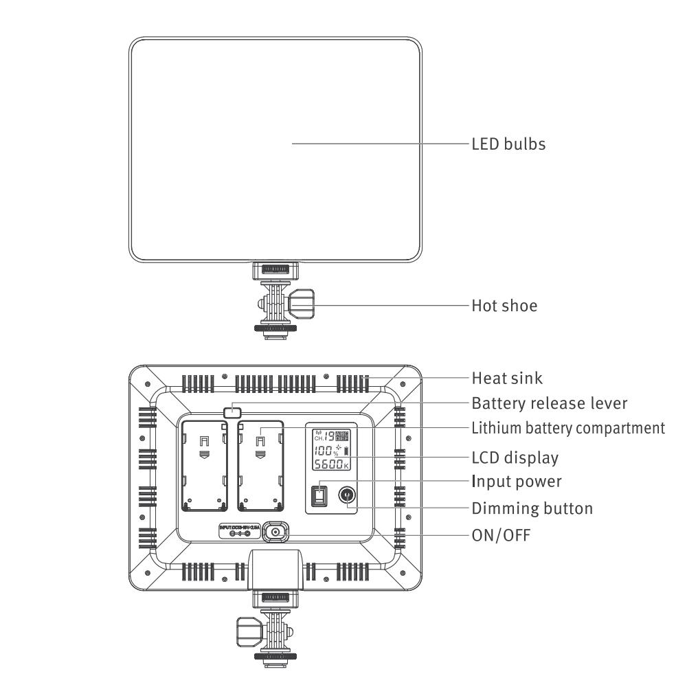 Viltrox VL-200 PRO CRI95+ Panneau lumineux vidéo LED à intensité variable pour appareils photo Nikon