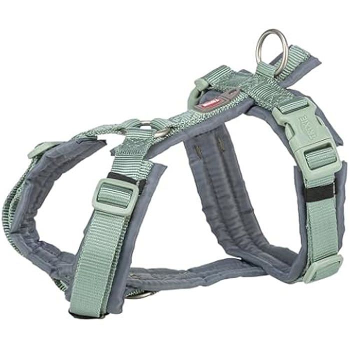 Harnais pour chien - TRIXIE - Vert sauge/gris graphite - Qualité supérieure - Fermeture Scratch