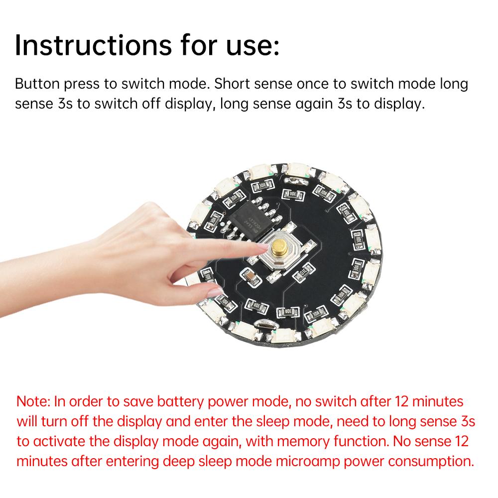 16 Modes Button Switch Control Flow Lights Wireless Lamp Flashing Gradient Rotating Lamp Breathing Lights Model Toys