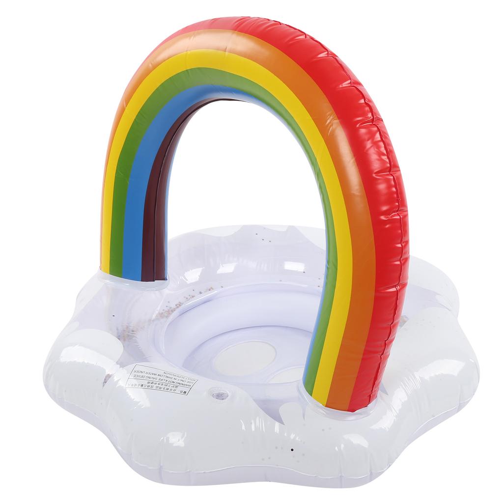 Baby Swimming Float Rainbow Inflatable Children Swimming Ring with Safety Float Seat