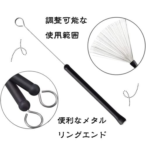 MNWMNW Drum Brushes, Wire Brushes, Drum Stick Brushes, Retractable Nylon Drum Brushes for Music Lovers, Students, and Adults (2-Pack)