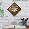 2D Flat, 1pc Vintage Teacup-Themed Metal Wall Sign - Tea Cup & Saucer, Thin & Aluminum Plate Suitable, Living Room, Balcony - Tea Lover Gift for