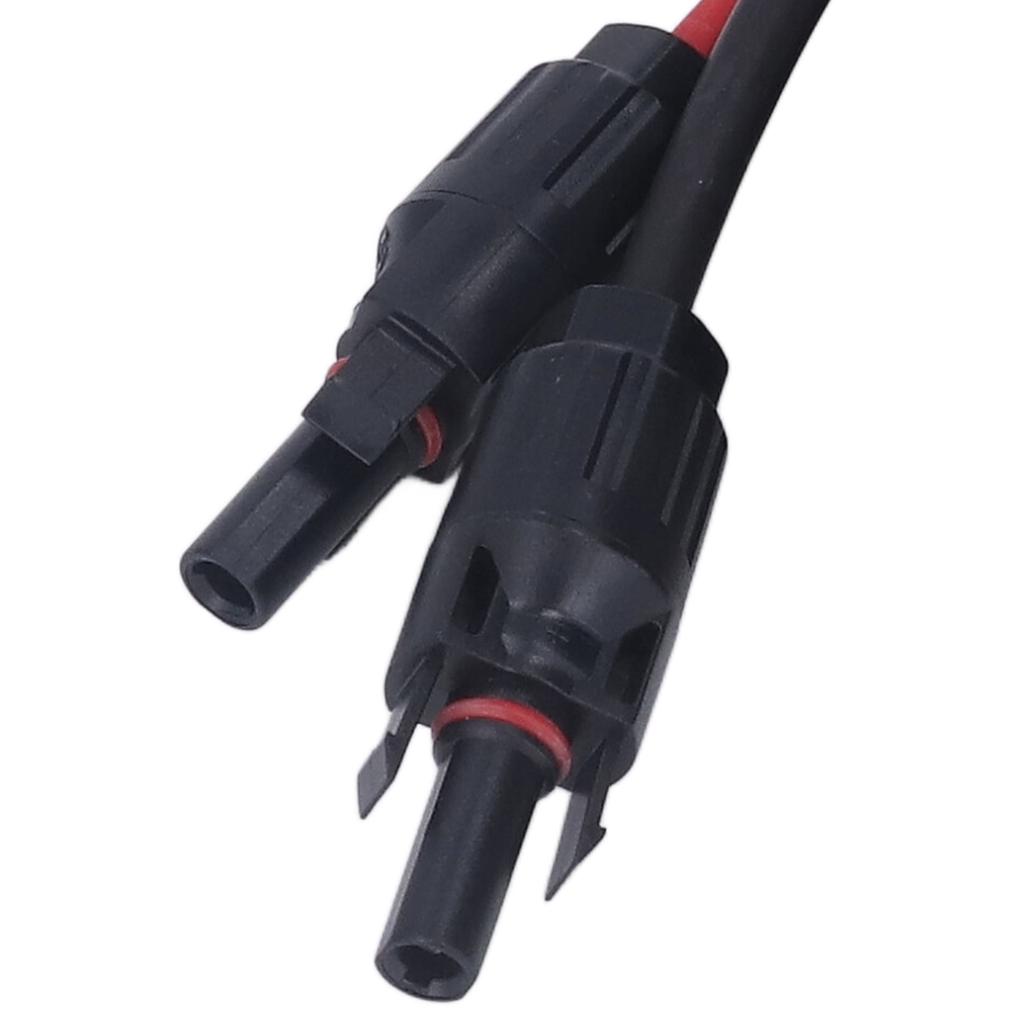 2 Stück 12AWG 4mm² Solarmodul Verlängerungskabel Schwarz Rot Solaradapter Verlängerungskabel mit Buchse Stecker 1000V